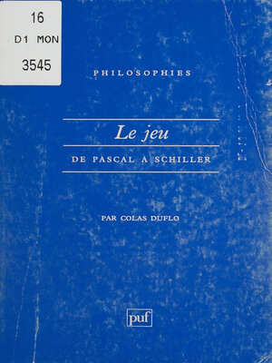 cover image of Le Jeu de Pascal à Schiller